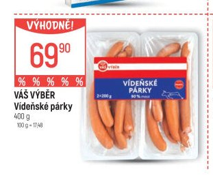 VÁŠ VÝBĚR Vídeňské párky 400 g
