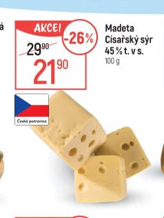 Madeta Císařský sýr 45% t. v s.