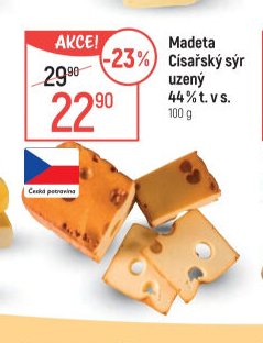 Madeta Císařský sýr uzený 44% t. v s.
