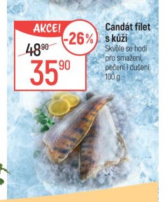 Candát filet s kůží