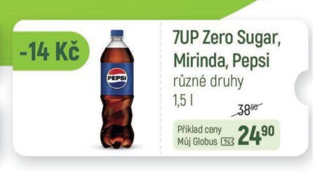 7UP Zero Sugar, Mirinda, Pepsi různé druhy