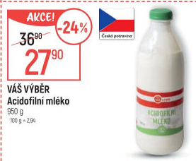 Acidofilní mléko Váš Výběr