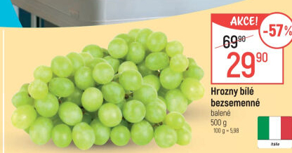 Hrozny bílé bezsemenné