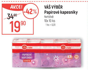 Papírové kapesníčky 4vrstvé Váš Výběr