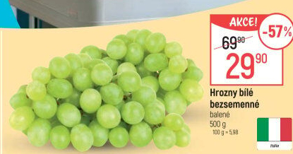 Hrozny bílé bezsemenné