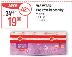 Papírové kapesníčky 4vrstvé Váš Výběr