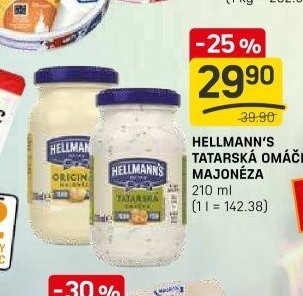 HELLMANN'S TATARSKÁ OMÁČKA, MAJONÉZA