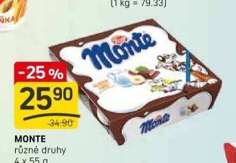 MONTE různé druhy