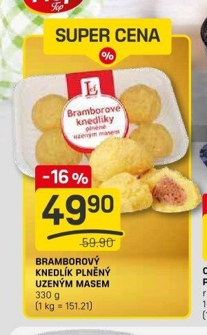BRAMBOROVÉ KNEDLÍKY PLNĚNÉ UZENÝM MASEM