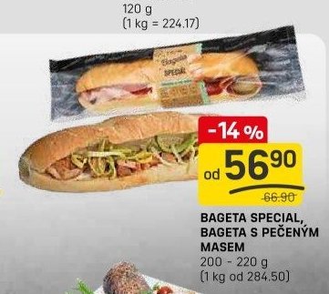 BAGETA SPECIAL, BAGETA S PEČENÝM MASEM