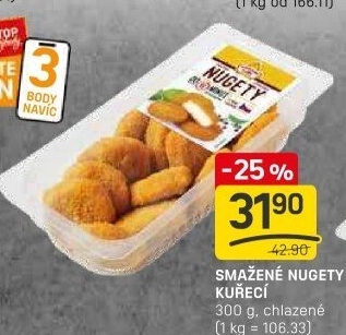 Nugetky kuřecí smažené Vodňanské kuře