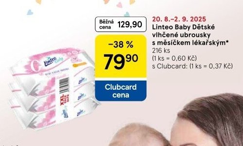 Linteo Baby Dětské vlhčené ubrousky s měsíčkem lékařským