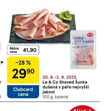 Le & Co Shaved Šunka dušená v páře nejvyšší jakost