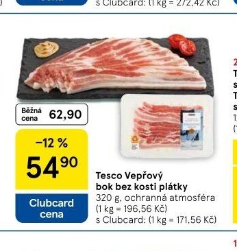 Tesco Vepřový bok bez kosti plátky