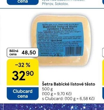 Šetra Babické listové těsto