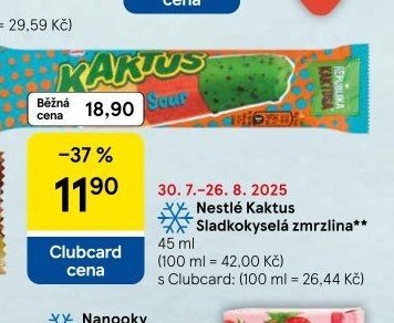 Nestlé Kaktus Sladkokyselá zmrzlina - Tesco akcniletaky.com