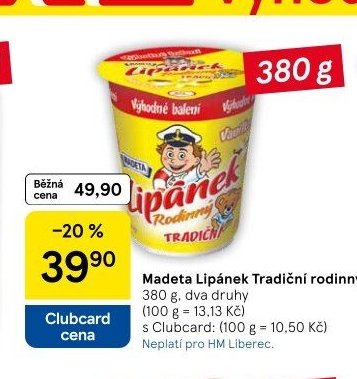 Madeta Lipánek Tradiční rodinný 380 g