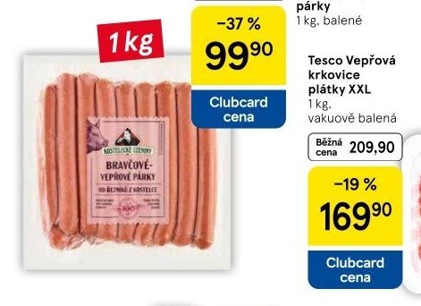 Kostelecké Uzeniny Vepřové párky 1 kg