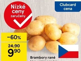 Brambory konzumní rané