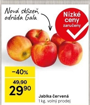 Jablka červená Gala