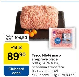 Maso mleté vepřové z plece Tesco
