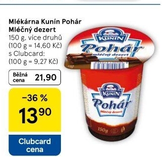 Mléčný Pohár Mlékárna Kunín