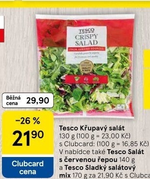 Salát křupavý Crispy Tesco