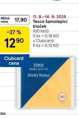 Samolepicí bločky Tesco