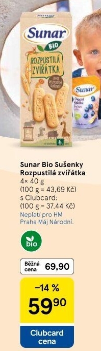 Sušenky Bio Rozpustilá zvířátka Sunar
