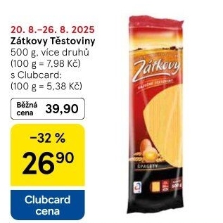 Těstoviny vaječné Zátkovy