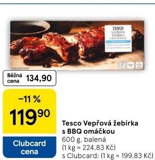 Vepřová žebra Sous vide Tesco