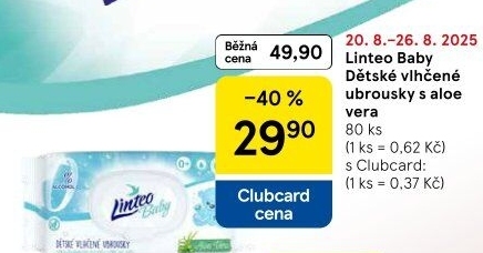 Vlhčené ubrousky dětské Linteo Baby