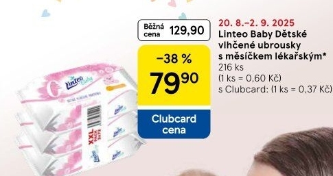 Vlhčené ubrousky dětské Linteo Baby