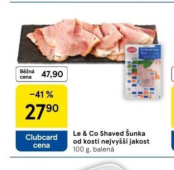 Le & Co Shaved Šunka od kosti nejvyšší jakost