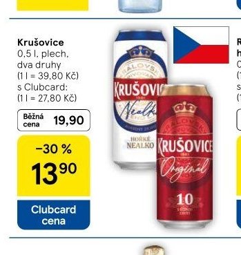 Krušovice 0,5 l, plech
