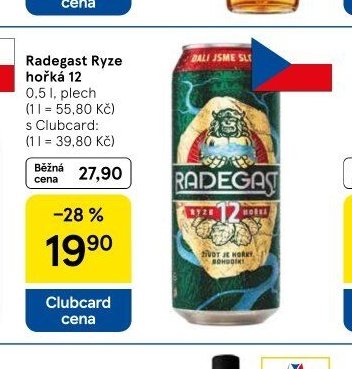 Radegast Ryze hořká 12 0,5 l, plech