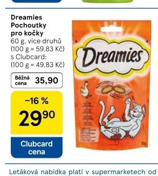 Dreamies Pochoutky pro kočky - Tesco akcniletaky.com
