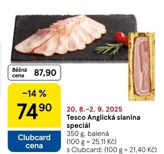 Anglická slanina speciál Tesco