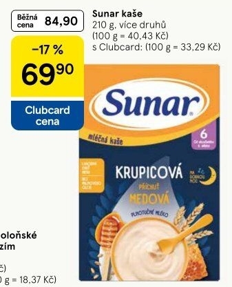 Dětské kaše Sunar