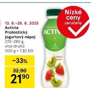 Jogurtový nápoj Activia Danone