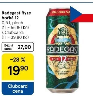 Pivo světlý ležák 12° Ryze hořká Radegast
