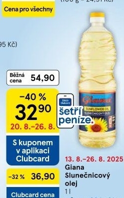 Slunečnicový olej Giana