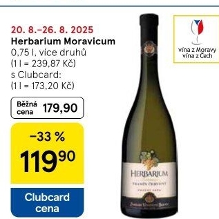 Vína Herbarium Moravicum Zámecké vinařství Bzenec - pozdní sběr