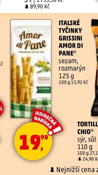 ITALSKÉ TYČINKY GRISSINI AMOR DI PANE