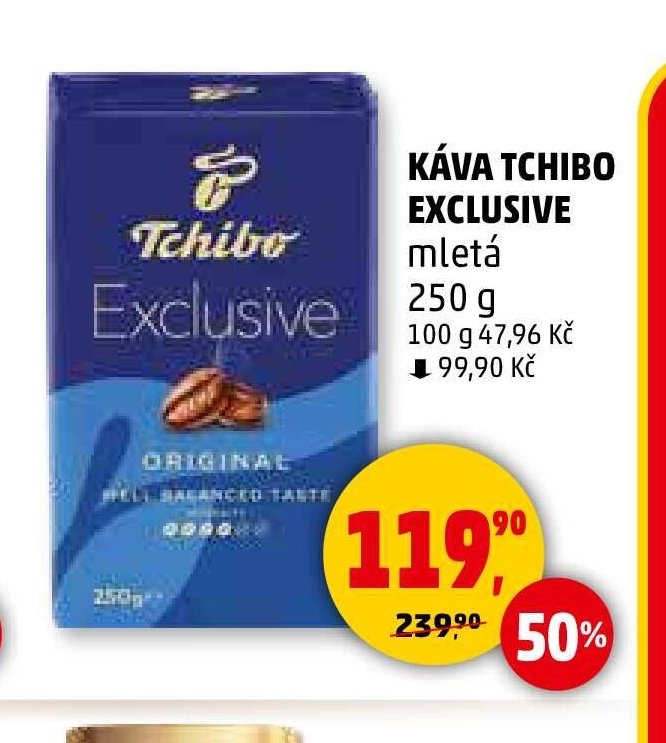 KÁVA TCHIBO EXCLUSIVE mletá 250 g - Penny Market akcniletaky.com