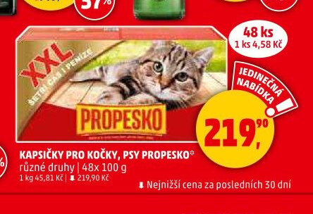 Kapsičky pro kočky, psy Propesko 48x 100 g