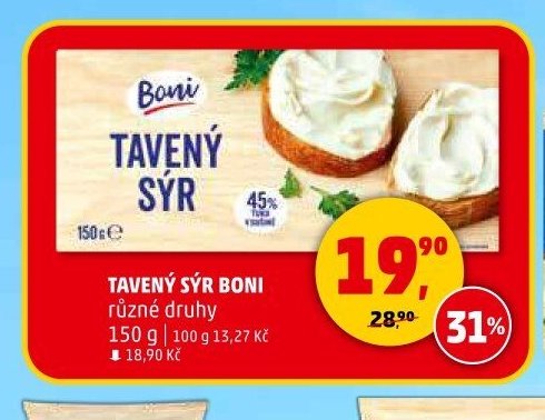 TAVENÝ SÝR BONI různé druhy