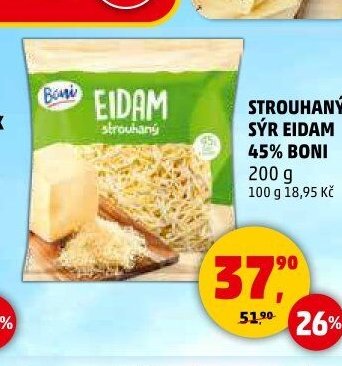 STROUHANÝ SÝR EIDAM 45% BONI