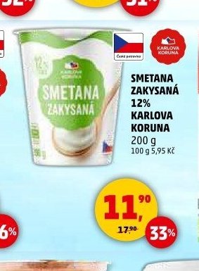 SMETANA ZAKYSANÁ 12% KARLOVA KORUNA