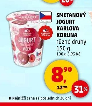 SMETANOVÝ JOGURT KARLOVA KORUNA různé druhy